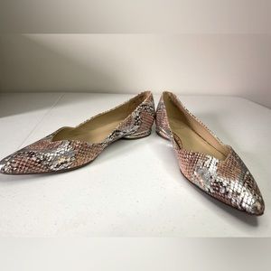 Naturalized Snakeskin Silver Flats